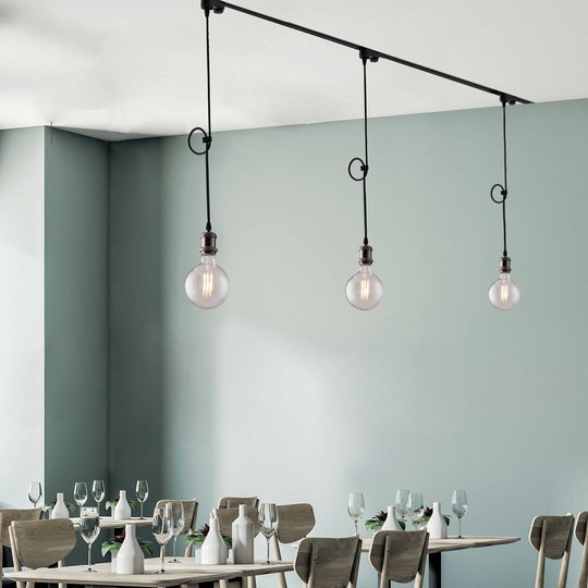 LED-skenpendellampa Clock, svart