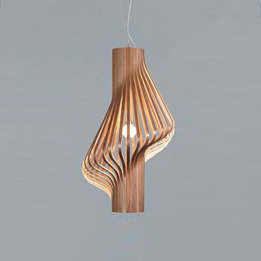 Vacker designer-pendellampa Diva valnöt