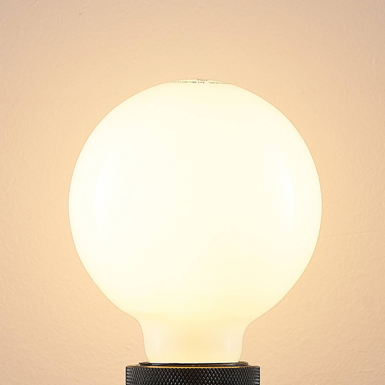 LED-lampa E27 8W 2 700 K G95 glob, dimbar, opal