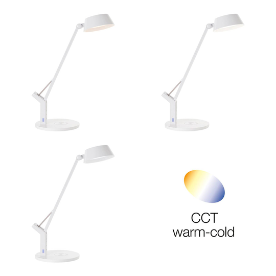 LED-skrivbordslampa Kaila, vit