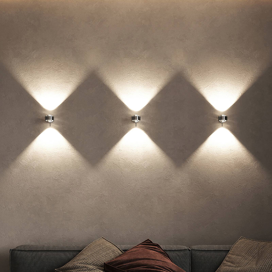 Puk Mini Wall+ LED, linser klar, klar, krom