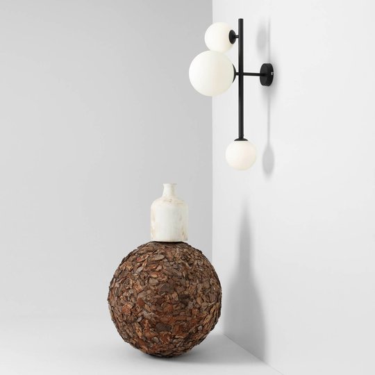 Vägglampa Dione, 3 lampor, svart