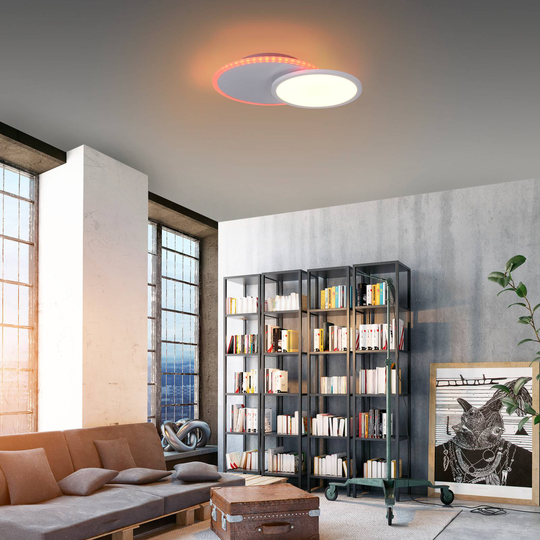 LED-taklampa Arenda rund, RGB/CCT, svängbar