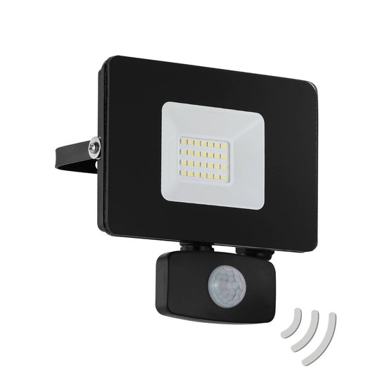 Utomhus LED-spot Faedo 3 med sensor, svart, 20 W