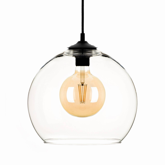 Hänglampa Ball glaskulskärm klar Ø 30 cm