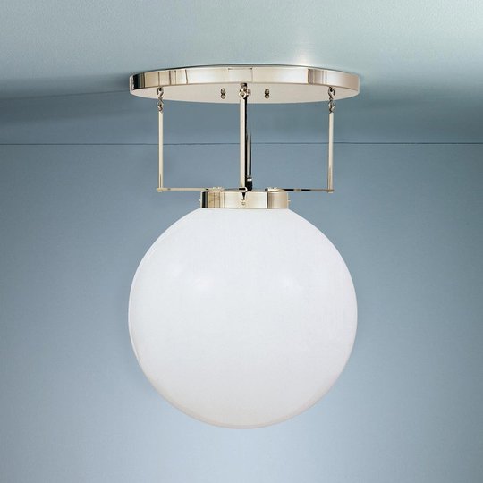 Taklampa i Bauhaus-stil, mässing 30 cm