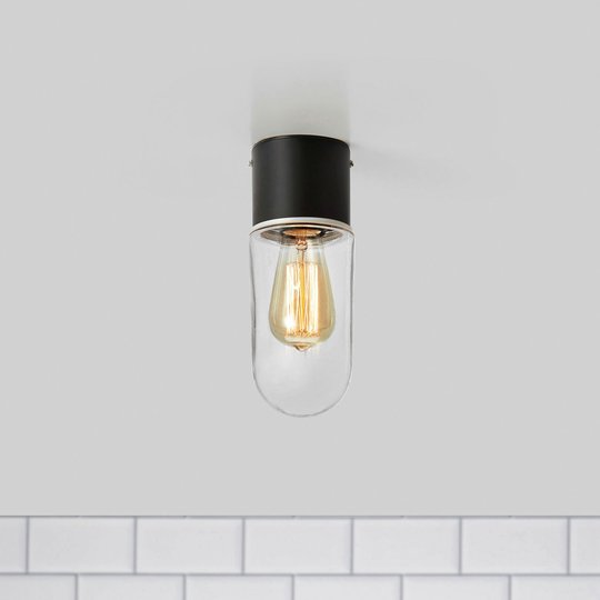 Taklampa Zen, klart glas, svart