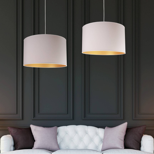 Taklampa Roller Ø60 cm, vit/guld