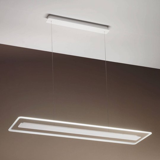 LED-hänglampa Antille, glas, rektangulär, krom