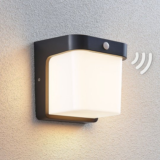 LED-utomhusvägglampa Adenike med sensor
