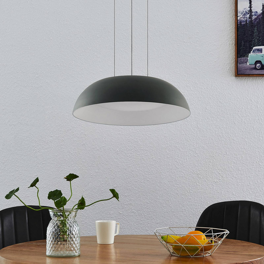 Lindby Juliven LED-hänglampa, grå, 50 cm