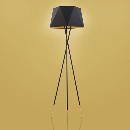 Golvlampa Ivo, svart med tre ben