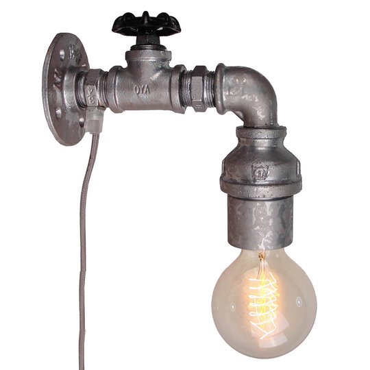 Vägglampa Pipe med brytare