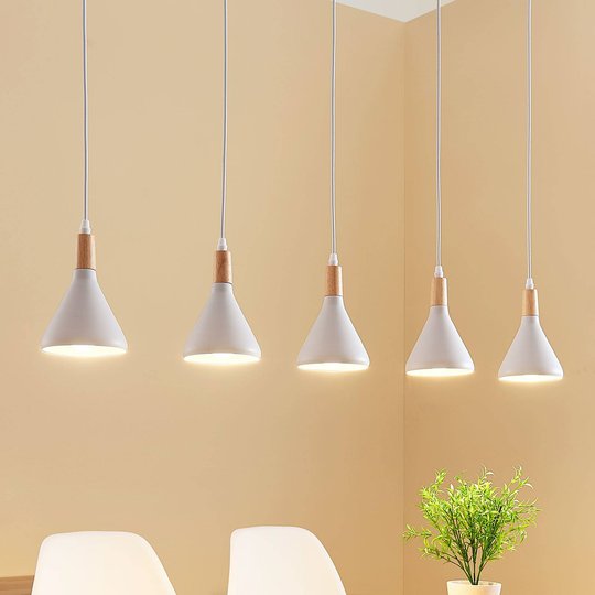 LED-taklampa Arina i vitt med 5 ljuskällor