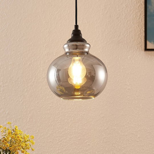 Lindby Temari hänglampa, rökglas, 1 lampa