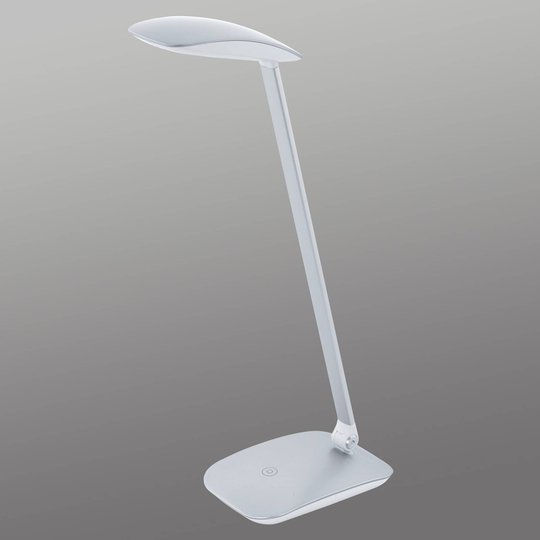 Silver LED-skrivbordslampa Cajero med dimmer