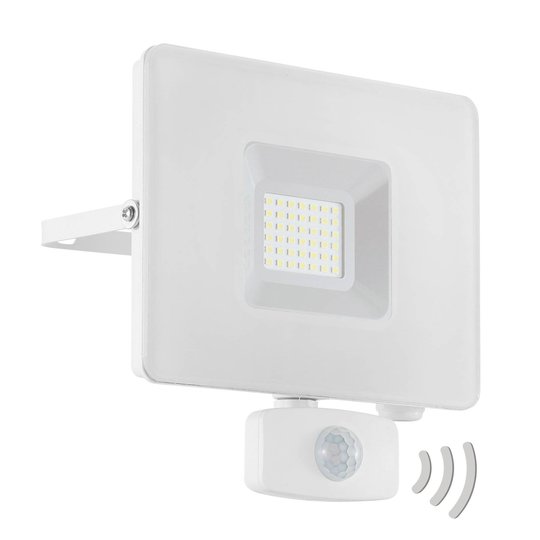 Utomhus LED-spot Faedo 3 med sensor, vit, 30 W