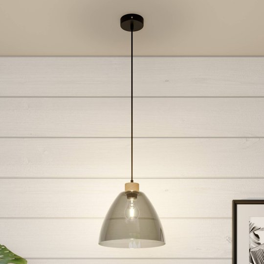 Hänglampa Dasha, 1 lampa, rökgrått glas
