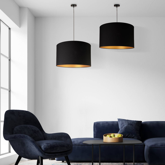 Taklampa Roller Ø60 cm, svart/guld