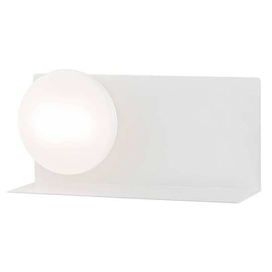 LED-vägglampa Clark med kulglasskärm, vit