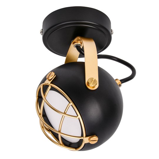 Lindby Dawid LED-takspotlight, gulddekor, 1 lampa