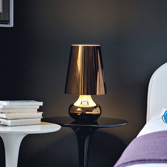 Nattduksbordslampa Cindy m LED, grå metallic