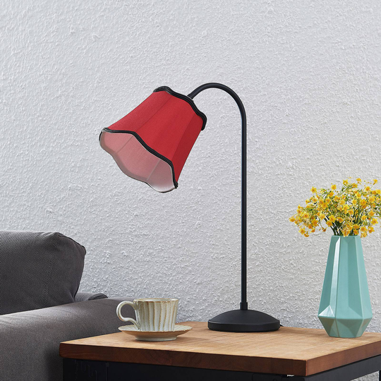 Lucande Binta tygbordslampa, vintage, roströd