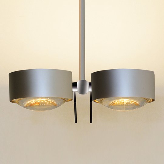2 ljuskällor Taklampa PUK , matt krom, 30 cm