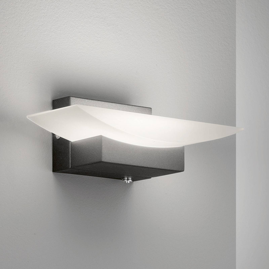 LED-vägglampa Bowl TW, bredd 20 cm, svart