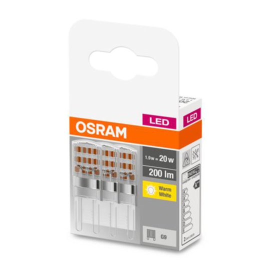 OSRAM LED-stiftlampa G9 1,9 W 2 700 K klar 3-pack