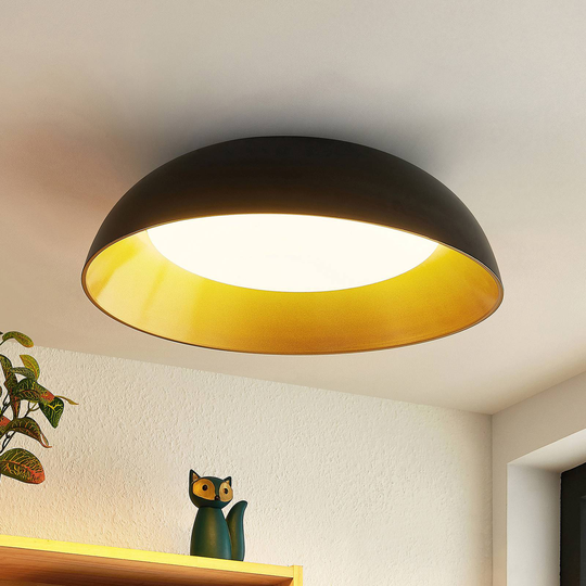 Lindby Juliven LED-taklampa, svart-guld