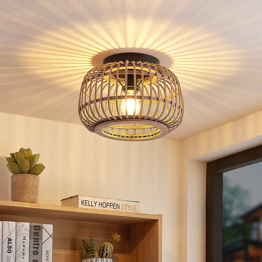 Lindby Bominio taklampa av rotting, 33 cm