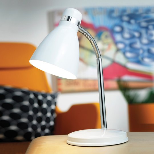 Modern bordslampa CYCLONE vit