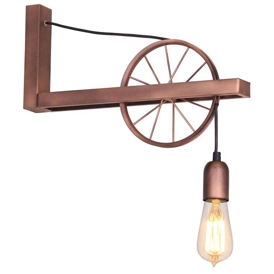 Vägglampa 834 med hjul, 1 lampa, koppar