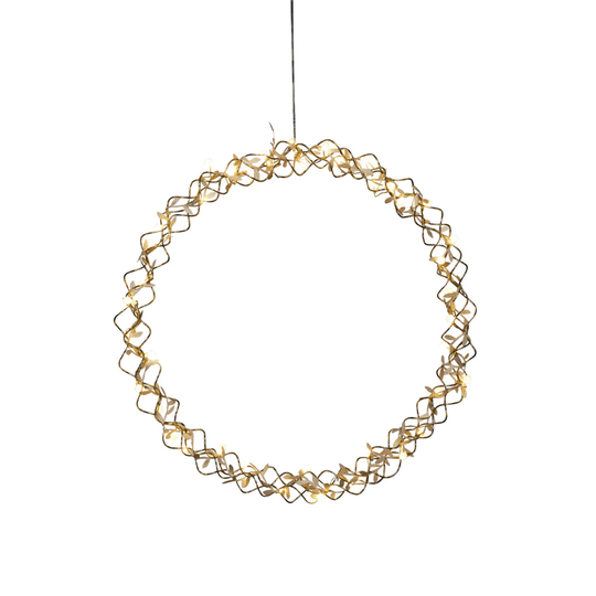 Krans mässing, 45 cm 40 LED (Guld)