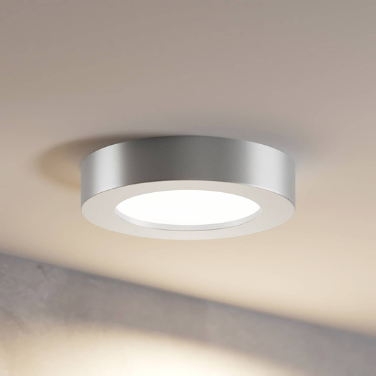 Prios Edwina LED-taklampa, silver, 17,7 cm