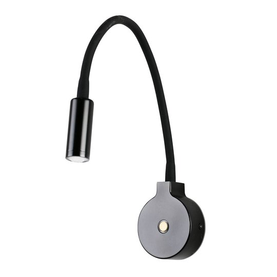 LED-vägglampa Pixie med flexarm, svart