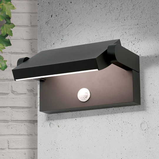 LED-utomhusvägglampa Ginger med rörelsesensor