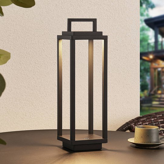 Lucande Mirina LED-utomhuslykta, USB, svart