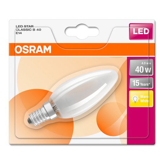 OSRAM LED-kronljuslampa E14 B35 4 W 2 700 K matt