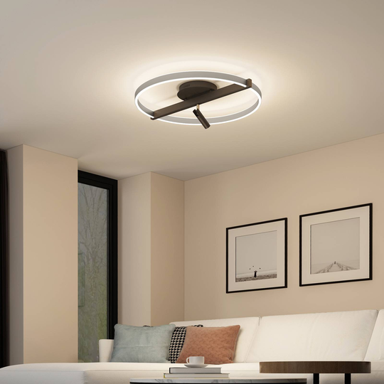 Lucande Matwei LED-taklampa, ringform, nickel