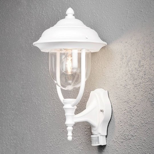 Utomhusvägglampa Parma m. rörelsedetektor, vit