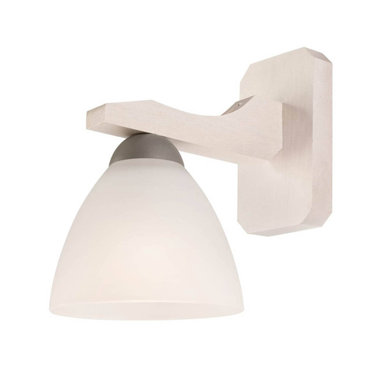 Vägglampa Haro med glasskärm, bok vit/vit