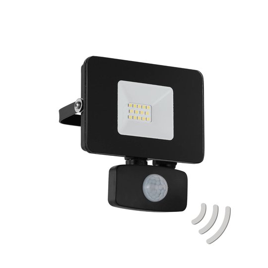 Utomhus LED-spot Faedo 3 med sensor, svart, 10 W