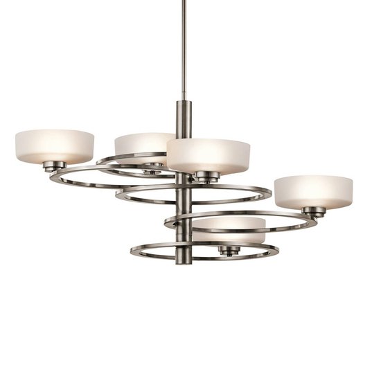 LED-hänglampa Aleeka 5 lampor, höjd 43,8 cm