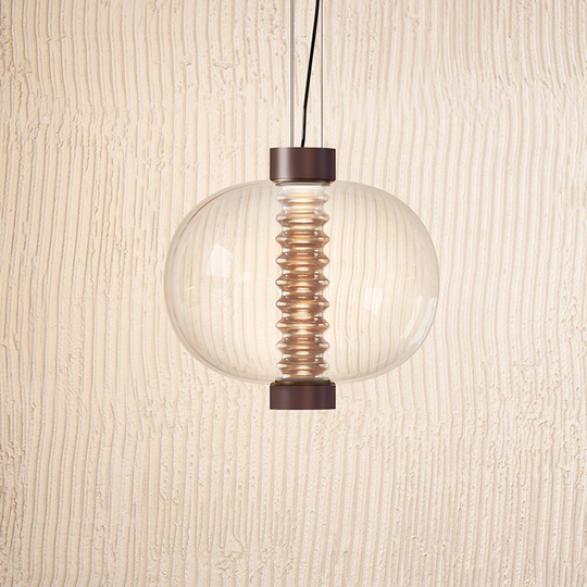 Kundalini Bolha LED-pendellampa av glas, brun