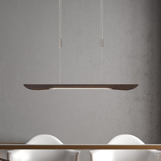 Lucande Hiba LED-hänglampa ek kolonial 88 cm