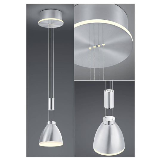 B-Leuchten Leni LED-hänglampa 1 lampa nickel matt