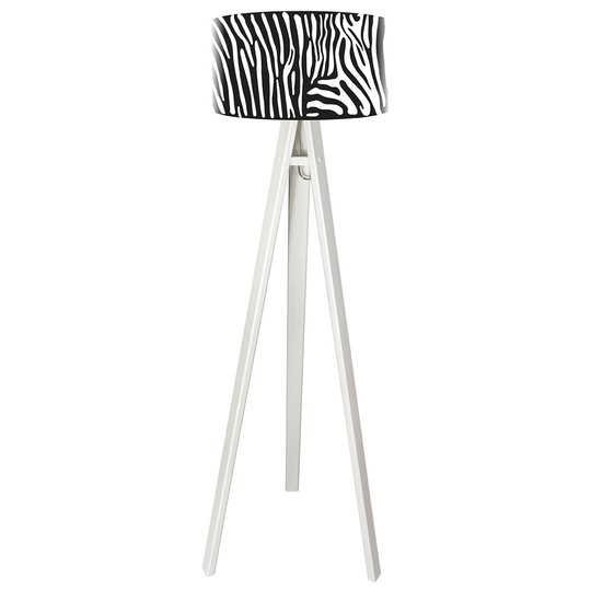 Stylistisk golvlampa Zola med zebraränderstryck