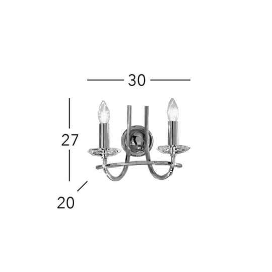 KOLARZ Imperial vägglampa, mässing, 2 lampor